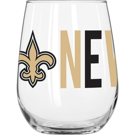 New Orleans Saints Stained Glass - NFL New Orleans Saints 16 oz. Overtime Curved Beverage Glass