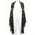 thumbnail image 4 of Gothic Lace Shrug-Black Bolero for Women, Victorian See-Through Mesh Lace Cardigan, Long Sleeve Fake Collar Cover Up, Y2K Crop Top Shawl Wraps for Formal Events, Costume Occasions & Daily Wear, 4 of 10