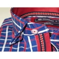 thumbnail image 3 of Men Oscar Banks Turkey Shirt All Egyptian Cotton Wrinkle less 5844-08 navy red, 3 of 7
