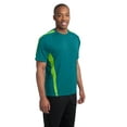 thumbnail image 3 of Sport Tek Adult Male Men Colorblock Short Sleeves T-Shirt Trop Blue/Lime X-Small, 3 of 5
