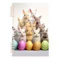 thumbnail image 2 of Rabbits in Easter Eggs Ring Binder Notebook Journey Note Diary College Ruled Spiral Notebook Study Loose Leaf Paper A5 60 Pages, 2 of 8
