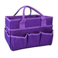 thumbnail image 1 of Organizador de bolsa con asa para profesor, organización de bolsa de mano para manualidades, arte, papel, libros, escuela, costura, viajes con asas (púrpura), 1 of 5