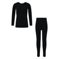 thumbnail image 3 of Raenseen Toddlers Boys Girls Thermal Underwear Set Long Johns Fleece Lined Top Bottom Set Kids Base A Black S, 3 of 9