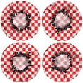 thumbnail image 2 of Shower Caps,Red and Black Checkered Pattern Waterproof Shower Cap for Women 4 Pieces,Double Reusable Hair Cover for Shower PEVA Elastic Stretch Hem, 2 of 7