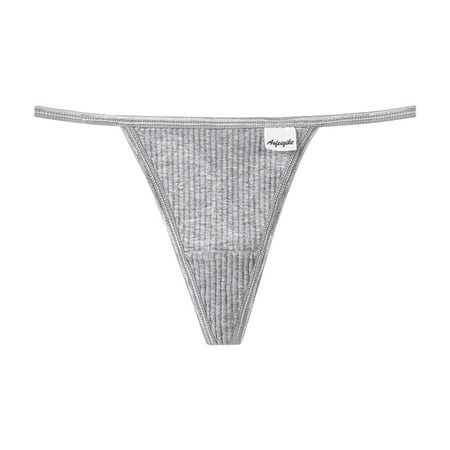 

Zuwimk Cotton Thongs For Women Women s Low Rise Micro Back Thong Panty Underwear Gray L