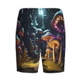 thumbnail image 2 of Lsque Purple Glowing Mushroom Mens Sleep Pajama Shorts,Short Pajama Pants, Cotton Ultra-Soft Knit-X-Large, 2 of 9