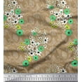 thumbnail image 1 of Soimoi polyester Crepe Fabric Check,Leaves & Cosmos Floral Print Fabric by the Yard 42 Inch Wide, 1 of 1
