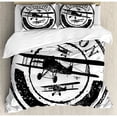 thumbnail image 3 of Ambesonne Airplane Grunge Stamp Design with Word Aviation Duvet Cover Set, 3 of 3