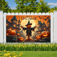 thumbnail image 3 of Halloween Decoration Pumpkin Banner Spooky Design Scarecrow Illustration Autumn Theme for Halloween Party Event Outdoor Festive, 3 of 9