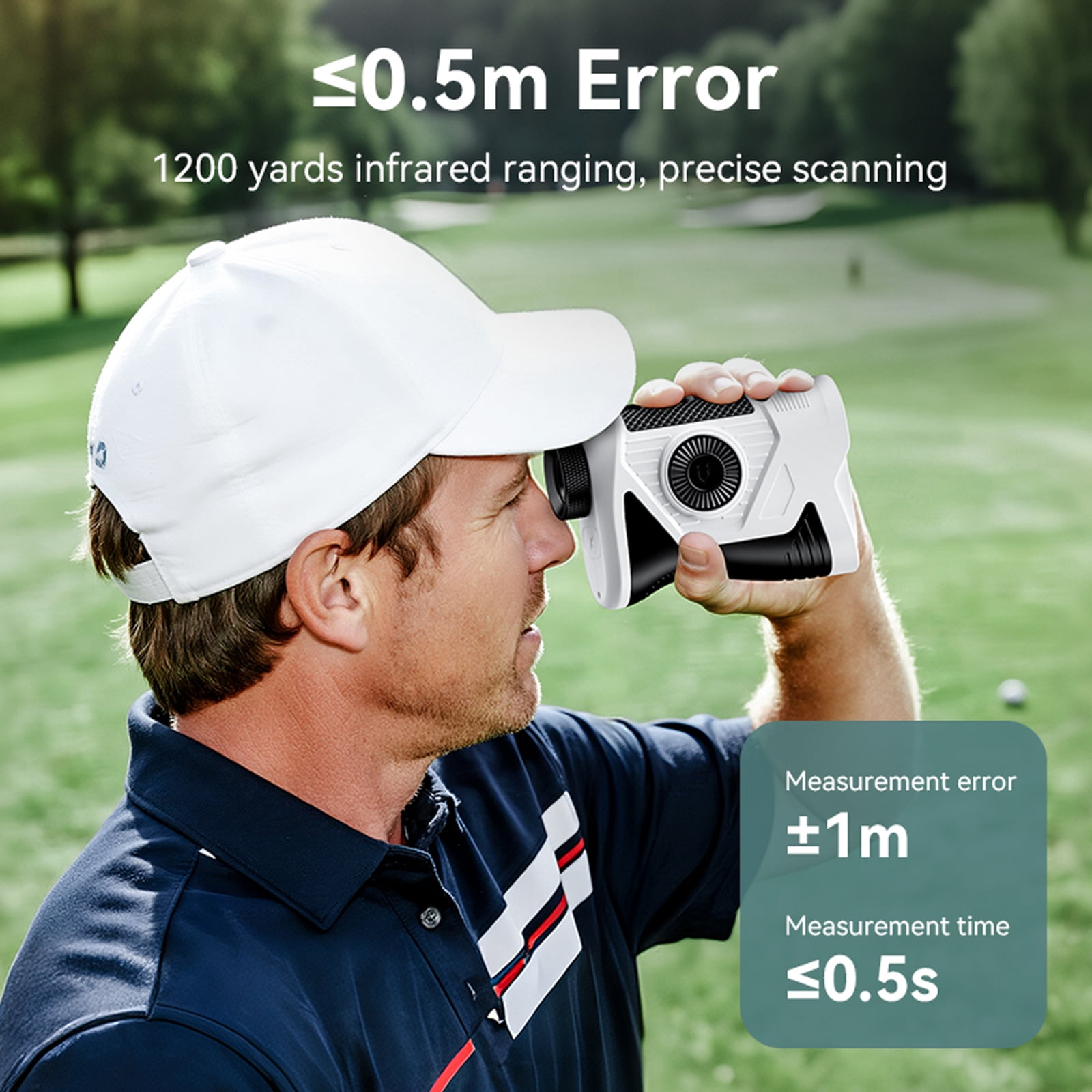 Golf Rangefinder with Slope Switch, 1200-Yard Laser Rangefinder with 7x Magnification, Flag Lock with Vibration, USB-C Rechargeable, Magnetic Mount, IP54 Waterproof for Golf and Hunting