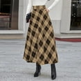 thumbnail image 6 of larppty Womens Plaid Skirts Elastic Waist A-Line Pleated Tartan Long Skirts（Brown，XL）, 6 of 6
