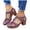 Red, variant on Closed Toe Wedges Sandals for Women Chunky Low Heel Ankle Strap Embroidered Gladiator Flat Sandals Causal Beach Shoes Red Size 8.5