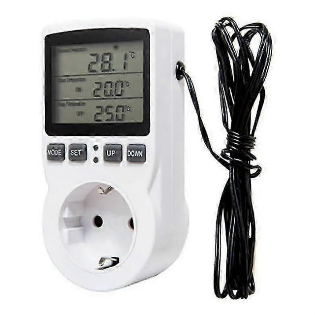New Models Digital Temperature Controller Power Socket Outlet EU Plug Thermostat With Timer Switch Sensor Probe Heating Cooling