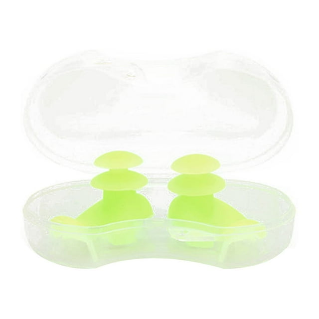Advancent 1 par de tapones para los oídos de silicona suave para nadar, aislamiento acústico, protección para los oídos, tapones para los Deportes acuáticos verde 2.2 cm