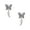 Silver, variant on Silvertone Small Crystal Sabre Tooth Silvertone Antiqued Butterfly Post Earrings