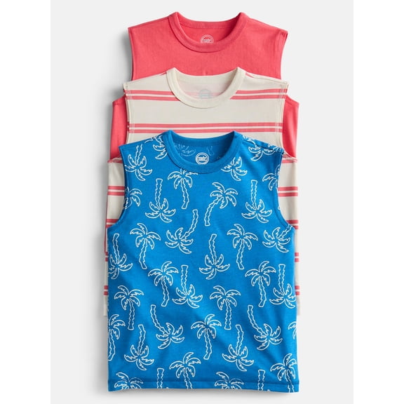 Wonder Nation Boys Tank Tops, 3-Pack, Sizes 4-10