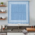 thumbnail image 5 of Sky Blue Retro Greek Key Sheer Curtains 54 Inches Long, Geometric Greece Ancient Farmhouse Light Filering Curtains, Breathable Simi Curtain Privacy Drapes for Kitchen Bathroom Small Window Treatment, 5 of 9