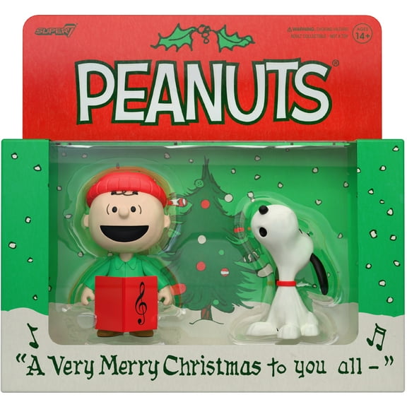 Super7 - Peanuts - ReAction Figures - Charlie Brown & Snoopy (Caroling) 2-Pack