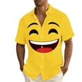 thumbnail image 1 of Hombres Divertido de Manga Corta Botón-Abajo Impresa Camisa de Playa - Camisa de Manga Corta con Cuello en V con Estampado Tropical, Tela Ligera Y Transpirable para las Vacaciones Y el Uso Diario, 1 of 5