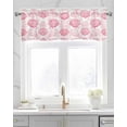 thumbnail image 2 of Pink Coastal Shell Kitchen Valances for Windows Farmhouse Linen Window Valance Curtain for Living Room Window Treatment Nautical Beach Summer Ocean Valance Rod Pocket Topper Drape, 60 x 18 Inch, 2 of 6