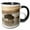 Black/White, variant on 3drose, Bison on Foggy Morning Along Madison River, Yellowstone Np., 15oz Two-tone Blue Mug