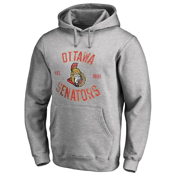 Men's Ash Ottawa Senators Heritage Pullover Hoodie