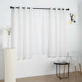 thumbnail image 2 of Efavormart Pack of 2 52"x64" White Faux Linen Curtains, Semi Sheer Curtain Panels with Chrome Grommet for Living Room Home Decor Window Privacy Linen Textured Drapes, 2 of 11