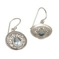 thumbnail image 3 of NOVICA Artisan Handmade Blue Topaz Dangle Earrings Three Carat Sterling Silver Indonesia Birthstone [1.4 in H x 0.7 in W x 0.2 in D] ' Aqua Pura', 3 of 10