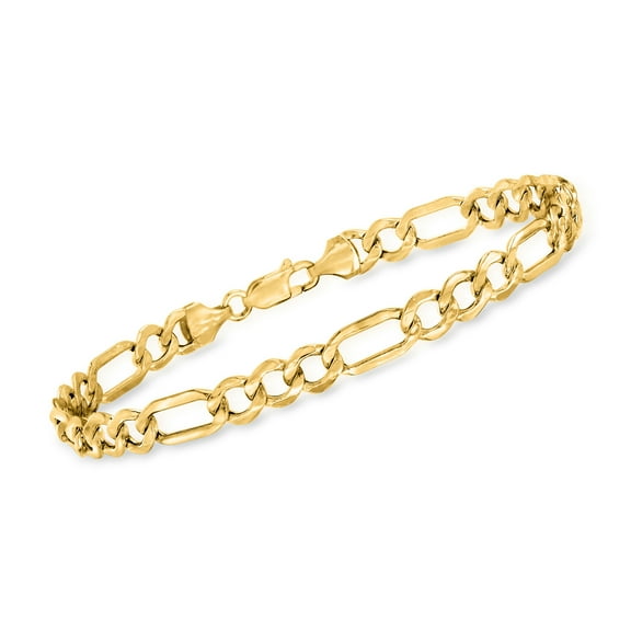 Ross-Simons Men's 6.5mm 10kt Yellow Gold Figaro-Link Bracelet for Male, Adult