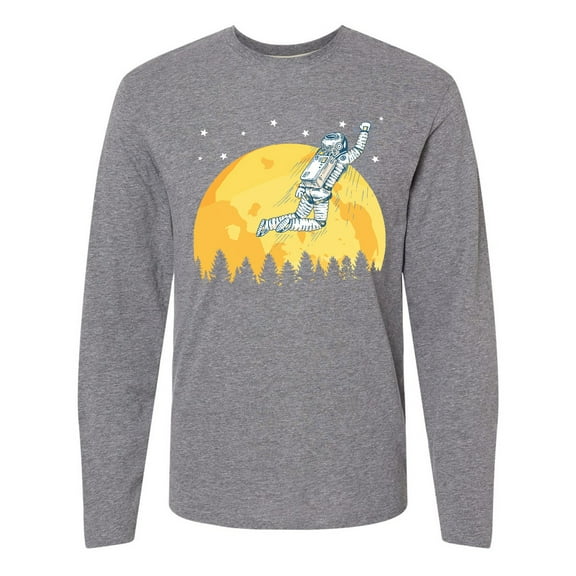 Inktastic Space Outerspace Moon and Astronaut Long Sleeve T-Shirt