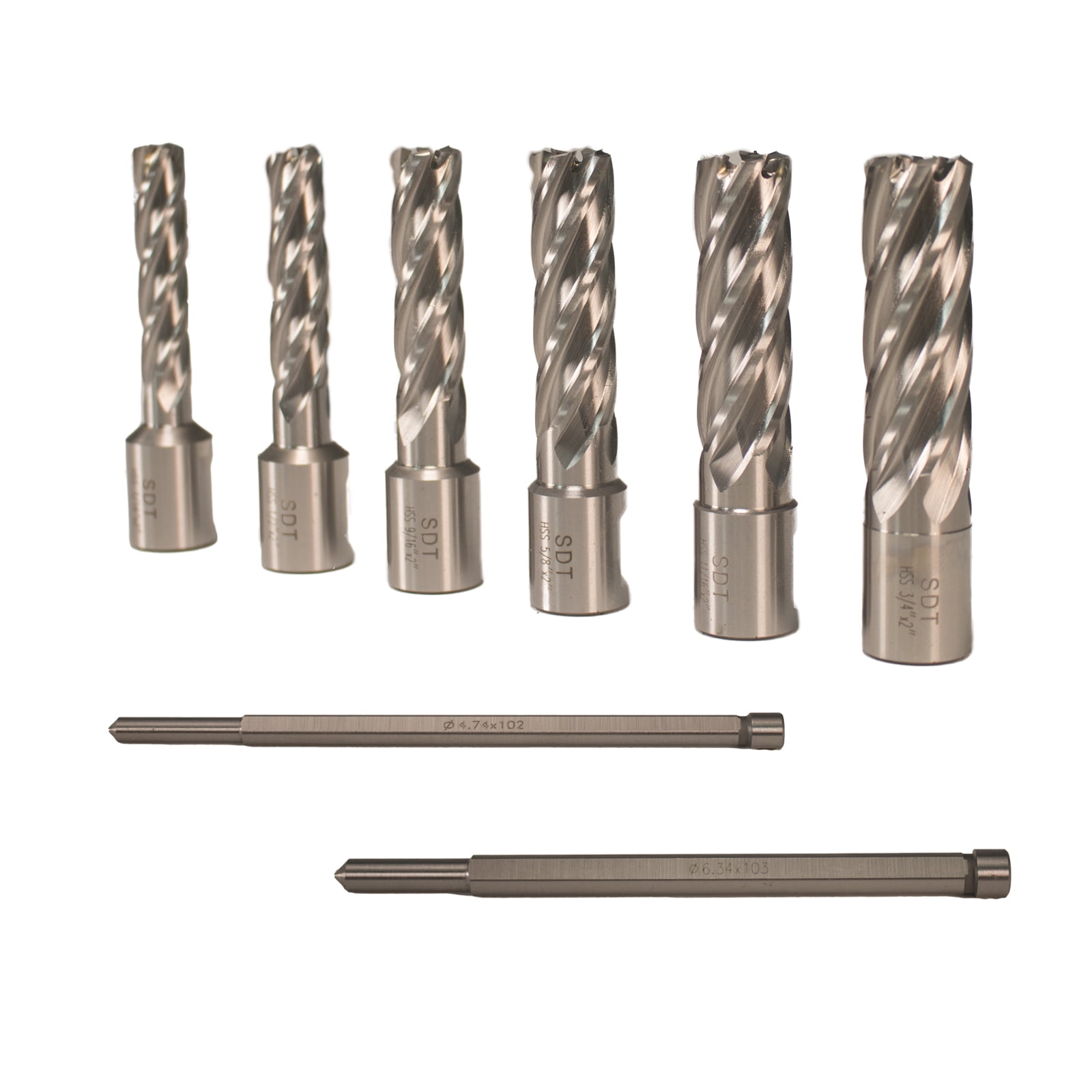 Steel Dragon Tools® 7 HSS Annular Cutter Kit 2" Depth 7/16" to 3/4