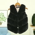thumbnail image 3 of Cethrio Girls Faux Fur Vests, Thermal Sleeveless Fashion Winter Outerwear Vest Black Size 14, 3 of 4