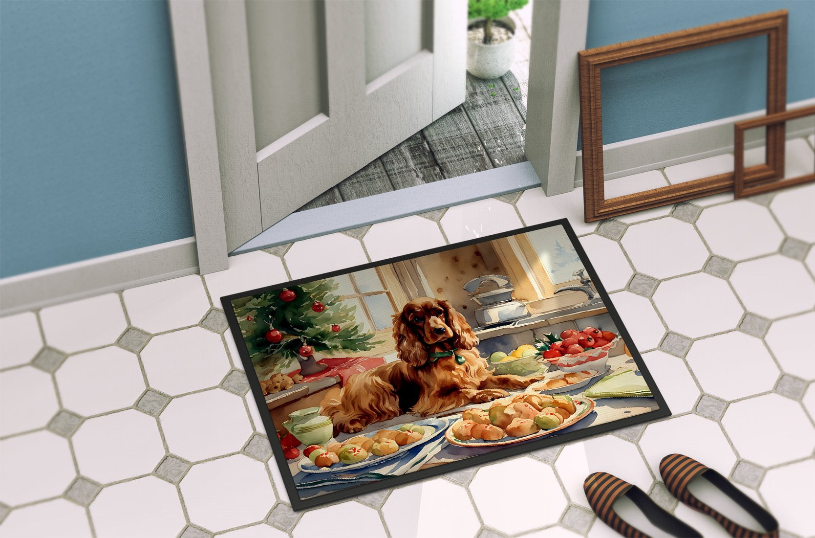 Carolines Treasures DAC3769MAT 18 x 27 in. Unisex Cocker Spaniel Christmas Cookies Doormat