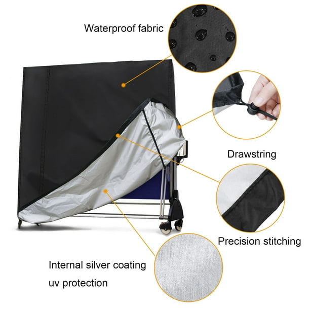 Housse de protection pour table de ping-pong - Imperméable à l'eau -  Anti-poussière - Réglable - Noir