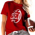 thumbnail image 1 of TSADFHJI Hauts de Vacances pour Femmes Élégants Mode Décontractée Imprimé Rugby Col Rond T-Shirt Manches Courtes TTTG Rouge, 1 of 6