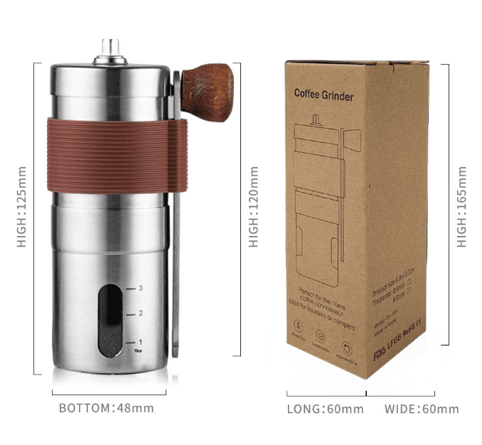 Manual Coffee Grinder with Conical Burr - Adjustable Stainless Steel Hand Crank Grinder for French Press, Espresso, Travel Camping