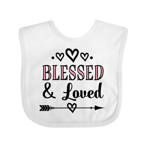 Inktastic Blessed and Loved Baby Girl Girls Baby Bib