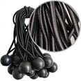thumbnail image 3 of Cuerdas elásticas de bola, 20 paquetes, cuerdas de amarre negras de 5 pulgadas para lona, refugio de dosel, tubería de pared, resistente a los rayos UV, 3 of 6