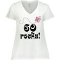 thumbnail image 3 of Inktastic 60th Birthday 60 Rocks Women's Plus Size V-Neck T-Shirt, 3 of 5