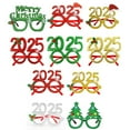 10PCS 2025 Happy New Year Glasses Party Christmas Ornaments Party Decoration GoldC