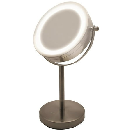 Ovente Lighted Tabletop Makeup Mirror 6 Inch Dual Sided 1x 7x Ovente Lighted Tabletop Makeup Mirror 6 Inch Dual Sided 1x 7x Magnification