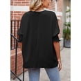 thumbnail image 3 of Cuteduck Women Tops Women's Summer Loose Large Size Round Neck Short Sleeve Solid Color Top Womens Shirt Womens Flowy Tops S-2XL, 3 of 5