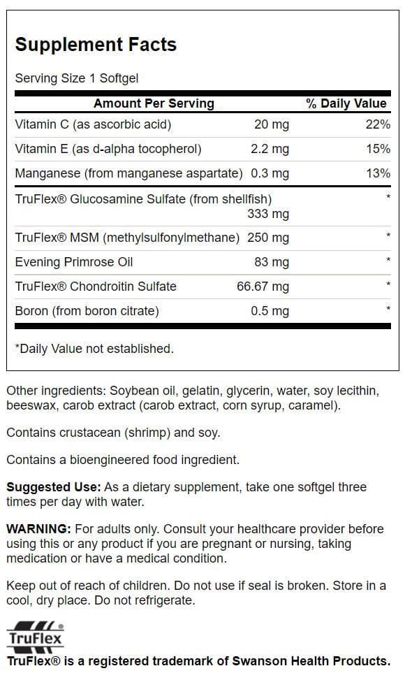 Swanson Joint Care - Featuring Truflex 120 Softgels