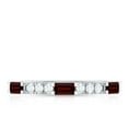 thumbnail image 4 of Rosec Jewels Real Garnet Half Eternity Ring with Diamond - AAA Quality - Baguette Garnet Ring - with Jewelry Box, 925 Sterling Silver, US 9.00, 4 of 8