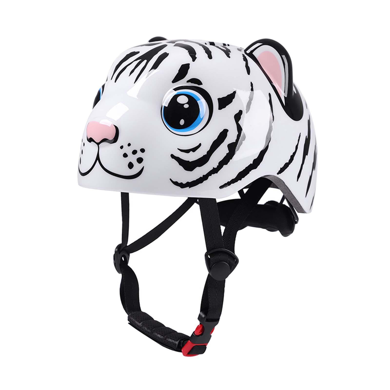 harayaa Bicycle Helmet, Lightweight, Shockproof, Cartoon Design, Breathable, for Skating White Tiger