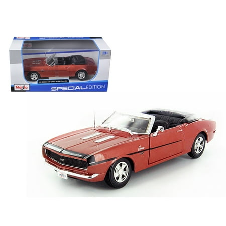 Camaro Diecast Model Car - 1968 Chevrolet Camaro SS 396 Convertible Bronze 1/24 Diecast Model Car by Maisto