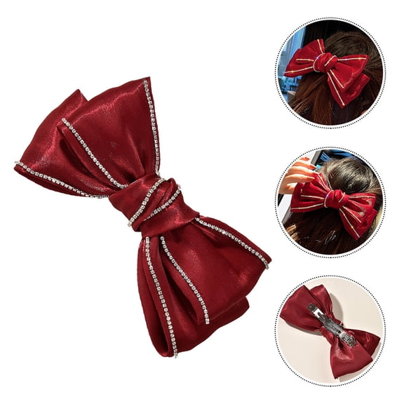 KALLORY Oversized Hair Bow Red Accessories for Women Styling 1Pack