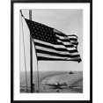 thumbnail image 2 of Art.com Airplane on Battleship Deck with American Flag in Foreground, World War II Photo, Black Frame Wall Art, 23" x 29", 2 of 5