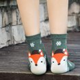 thumbnail image 4 of Ljudmp Women's Christmas Cotton Crew Socks Elastic Cute Funny Winter Warm Holiday Slipper Socks Green, 4 of 6