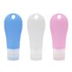 thumbnail image 1 of Juego de 3 botellas de viaje portátiles, dispensadores de jabón de silicona, recipientes para loción de encimera de 90 ml (rosa, azul y blanco), 1 of 5